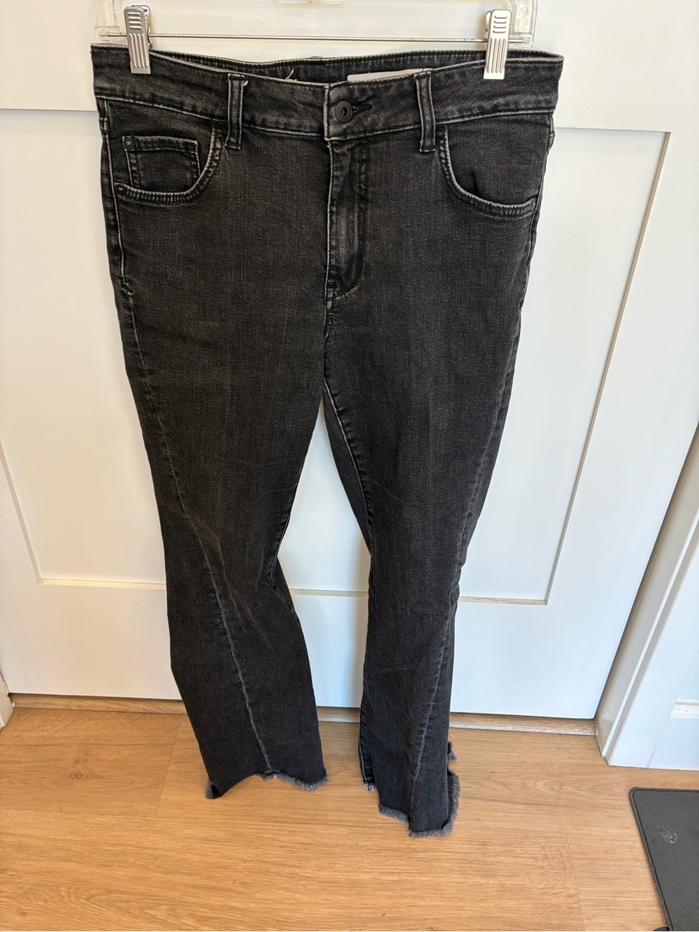 Anthropologie Pilcro and the Letterpress High-Rise Flare Jeans in charchoal